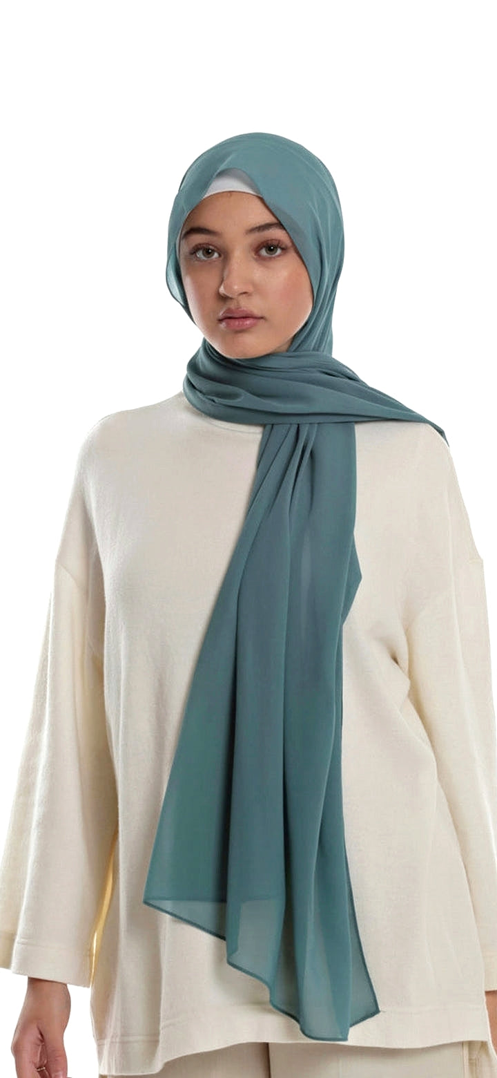 Chiffon hijab-Foggy petrol