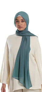 P.I Chiffon Hijab-Foggy Petrol