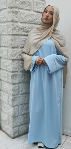 P.I Crepe Abaya-Sky blue