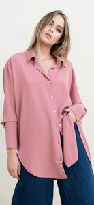 P.I Oversized Jazz Shirt-Old Rose (Size M)