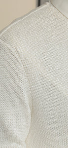 Mästore Knit Slit Dress-White shimmer
