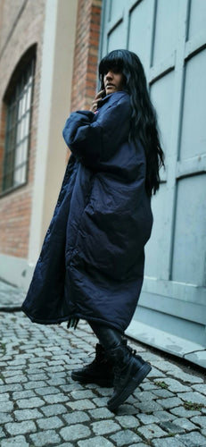 Oversized Cotton Parka-Midnight Navy