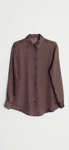 Load image into Gallery viewer, Mästore Satin Shirt-Chocolate Brown