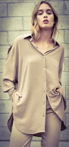 P.I Oversized Jazz Shirt-Beige (Size M)