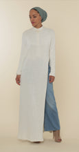 Load image into Gallery viewer, Mästore Knit Slit Dress-White shimmer