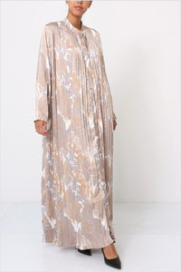 Front pleated maxi dress