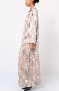 Front pleated maxi dress