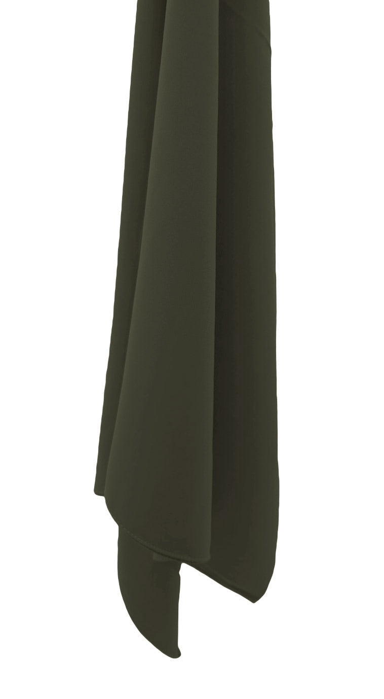 Medina Silk Hijab-Dark khaki green